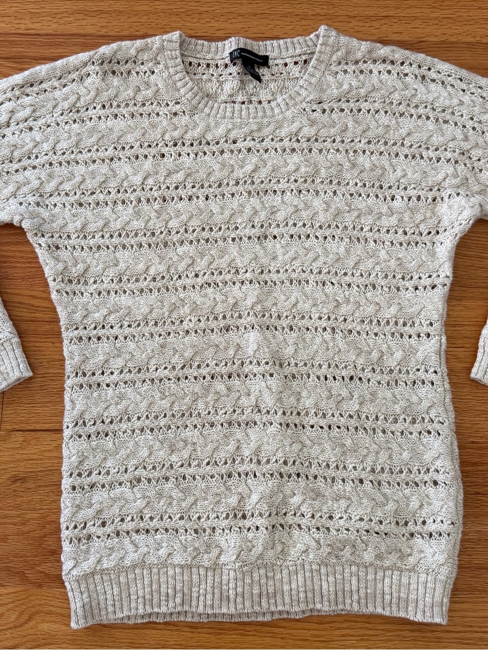 INC Interational Concepts Open Knit Sweater Women's Size Small Ivory NEW